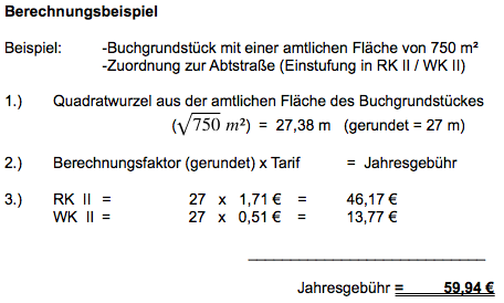 Rechenbeispiel Gebühren